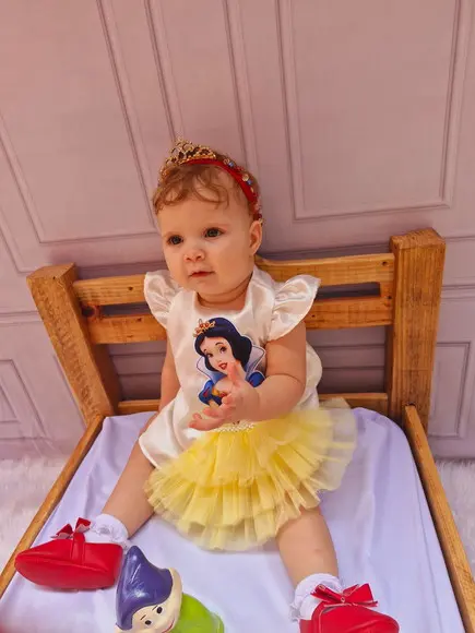 Vestido Trapézio Tematico Branca Neve
