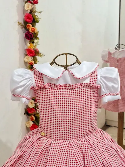 Vestido Xadrez Vermelho Bonequinha