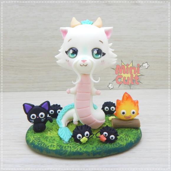 Mini Cult Haku + Calcifer + Jiji + Fuligens - Studio Ghibli