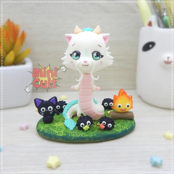 Mini Cult Haku + Calcifer + Jiji + Fuligens - Studio Ghibli