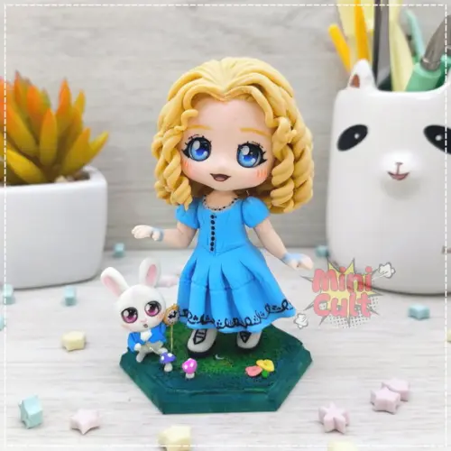 Mini Cult Alice e Coelho - Alice no País das Maravilhas (Tim Burton)