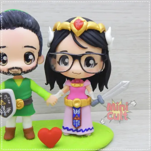 Mini Cult Casal Personalizado Cosplayer - Link e Zelda