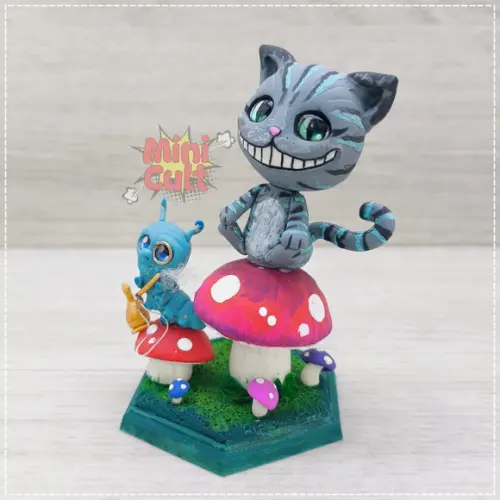 Mini Cult Gato de Cheshire e Absolem - Alice no País das Maravil