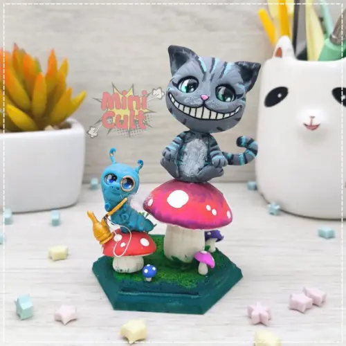 Mini Cult Gato de Cheshire e Absolem - Alice no País das Maravilhas (Tim Burton)