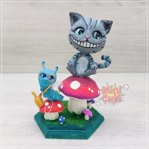 Mini Cult Gato de Cheshire e Absolem - Alice no País das Maravil