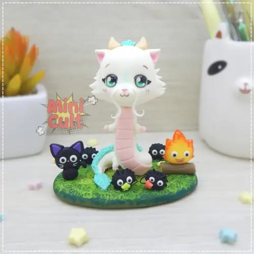 Mini Cult Haku + Calcifer + Jiji + Fuligens - Studio Ghibli