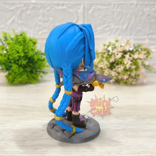 Mini Cult Jinx com Fishbones - Arcane / League of Legends