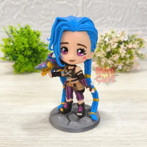 Mini Cult Jinx com Fishbones - Arcane / League of Legends