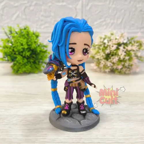 Mini Cult Jinx com Fishbones - Arcane / League of Legends