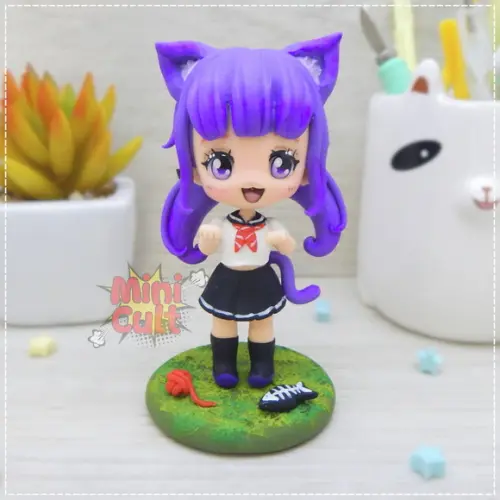 Mini Cult Nekomimi / Menina Gato Personalizada