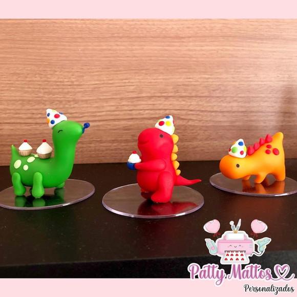 Aplique Dinossauro em Biscuit