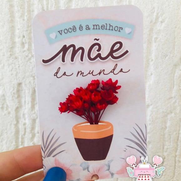 Lembrancinha Dia das Mães - Card Vasinho com Florzinha