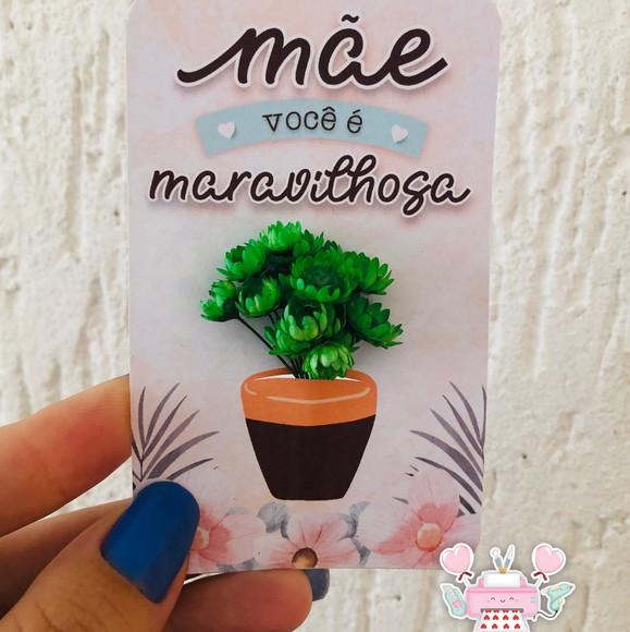 Lembrancinha Dia das Mães - Card Vasinho com Florzinha
