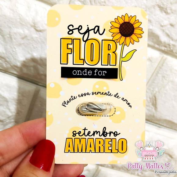 Lembrancinha Setembro Amarelo- Cards com Semente Girassol