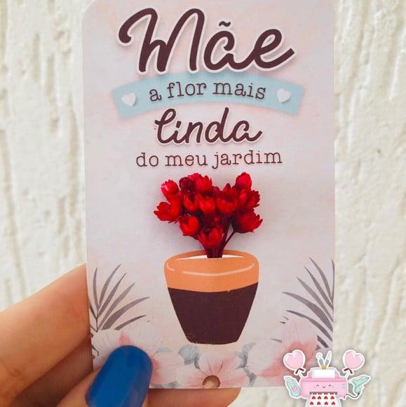 Lembrancinha Dia das Mães - Card Vasinho com Florzinha