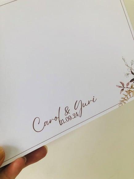 Caderno Mensagens/assinatura Casamento