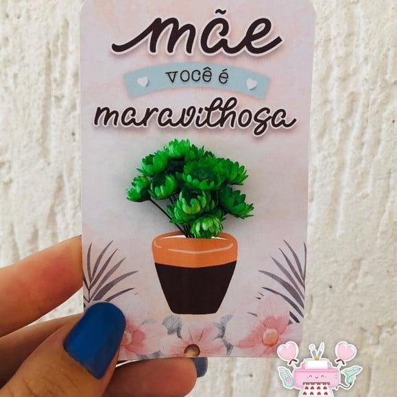 Lembrancinha Dia das Mães - Card Vasinho com Florzinha