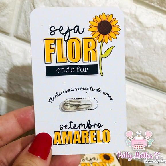 Lembrancinha Setembro Amarelo- Cards com Semente Girassol