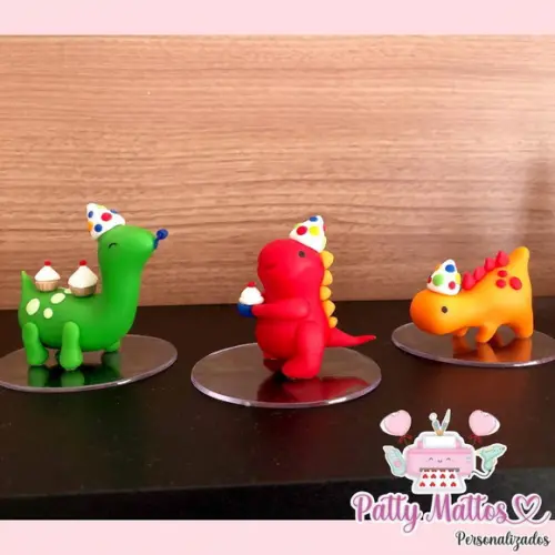 Aplique Dinossauro em Biscuit