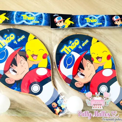 Kit Raquete Ping Pong Pokemon