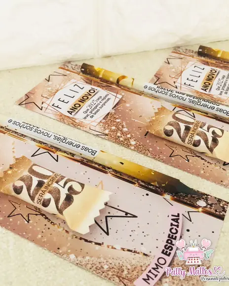 Lembrancinha Ano Novo - Card com Lápis+balinha