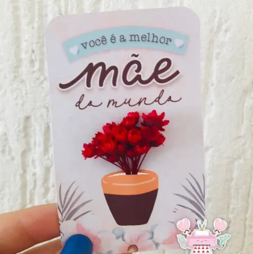 Lembrancinha Dia das Mães - Card Vasinho com Florzinha
