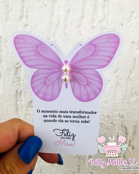 Lembrancinha Dia das Mães-card Borboleta com Brinco Imediato