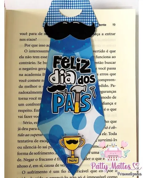Lembrancinha Dia dos Pais - Marca Pagina com Caneta
