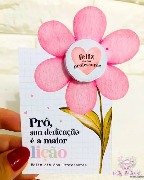 Lembrancinha Dia dos Professores - Card com Creminho
