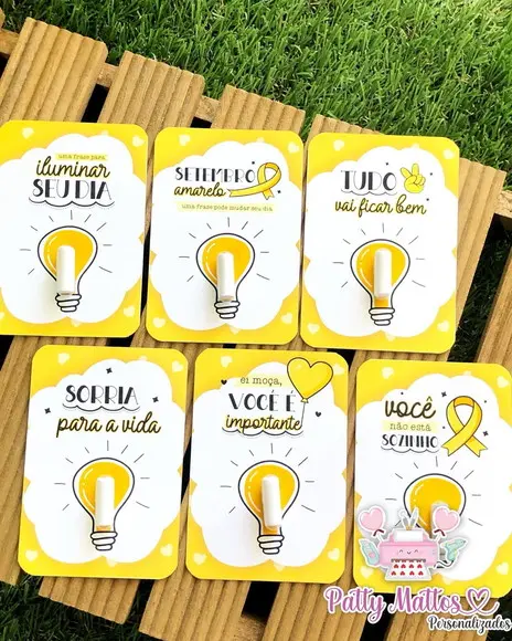 Lembrancinha Setembro Amarelo - Card Capsulas com Mensagens