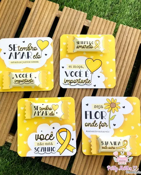 Lembrancinha Setembro Amarelo - Card com Bala