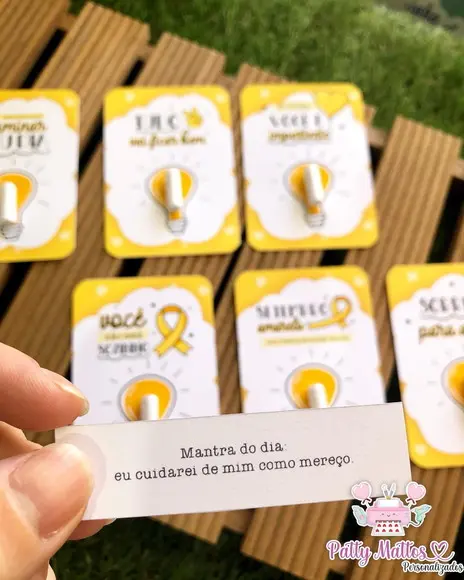 Lembrancinha Setembro Amarelo - Card Capsulas com Mensagens