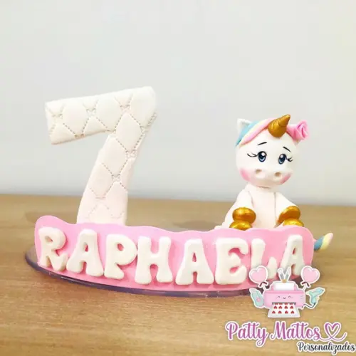 Topo de Bolo Unicornio
