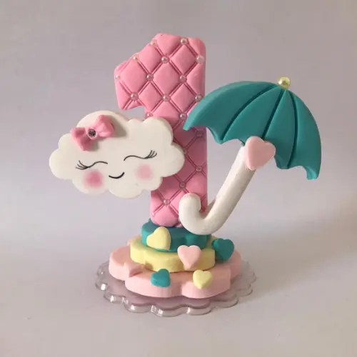 Vela de Biscuit Chuva de Amor