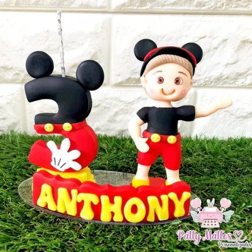 Vela Mickey com Bonequinho