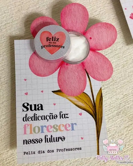 Lembrancinha Dia dos Professores - Card com Creminho