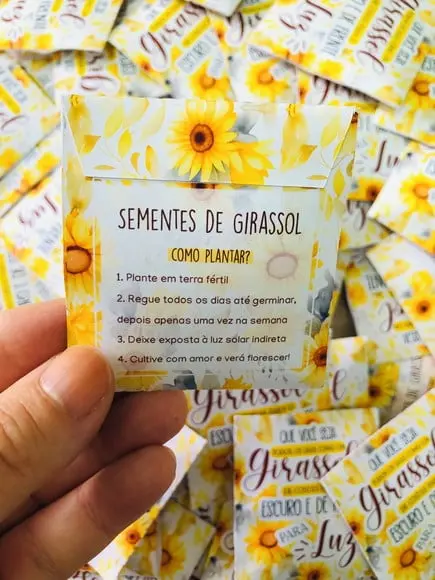Lembrancinha Setembro Amarelo-envelope com Semente Girassol