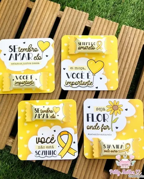 Lembrancinha Setembro Amarelo - Card com Bala