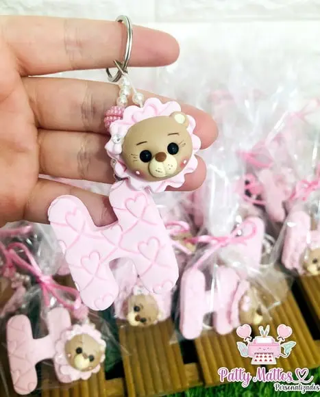 Chaveiro Personalizado Biscuit Ursinho