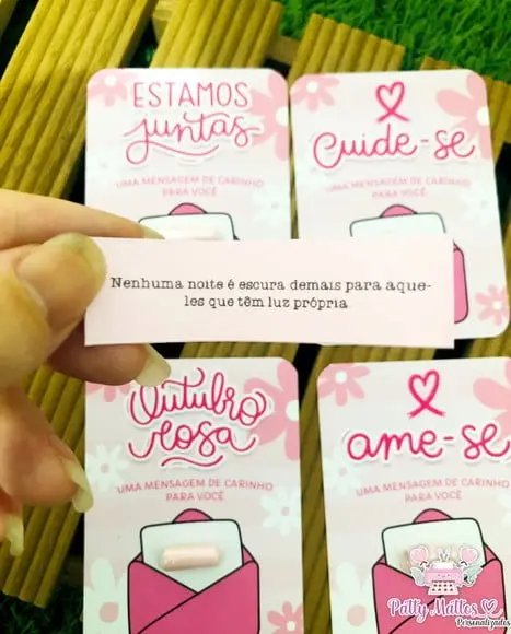 Lembrancinha Card com Mensagens em Capsula -dia das Mães
