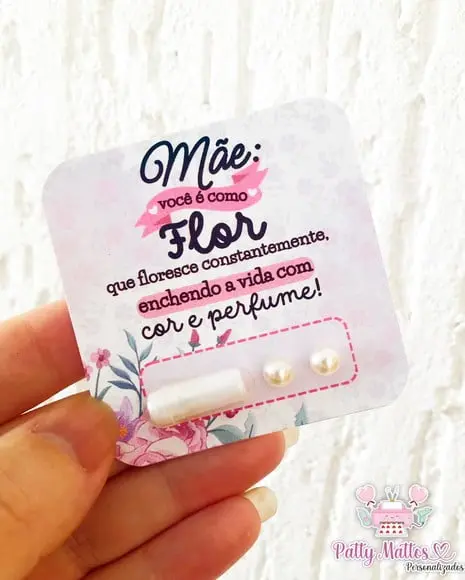 Lembrancinha Card com Mensagens em Capsula e Brinco