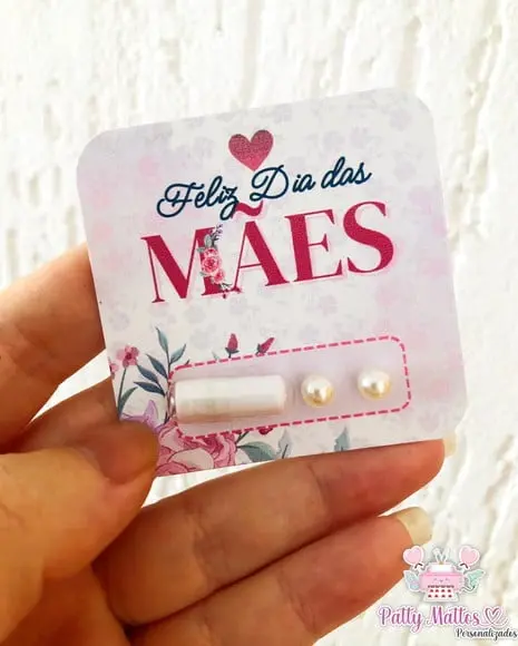 Lembrancinha Card com Mensagens em Capsula e Brinco