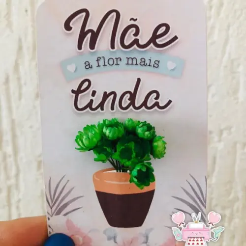 Lembrancinha Dia das Mães - Card Vasinho com Florzinha