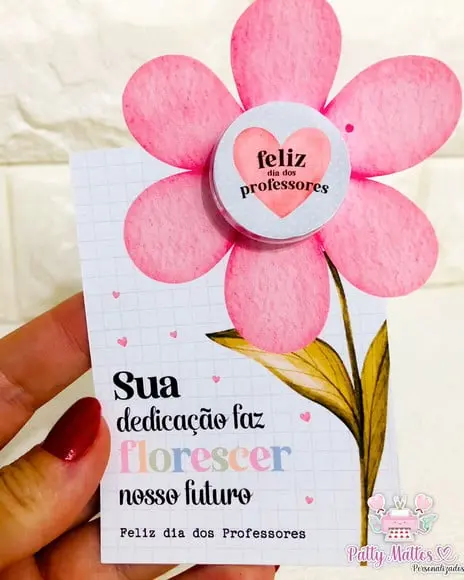 Lembrancinha Dia dos Professores - Card com Creminho