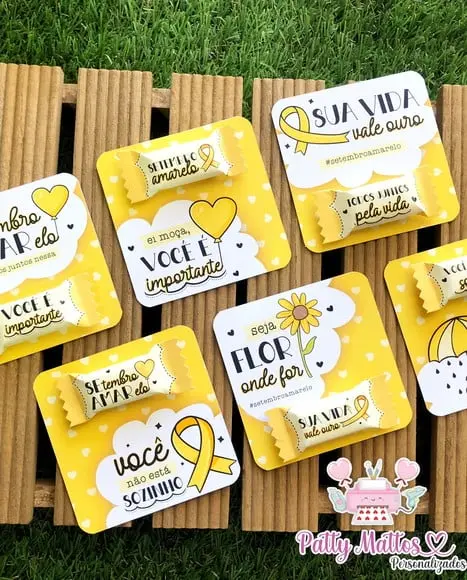 Lembrancinha Setembro Amarelo - Card com Bala