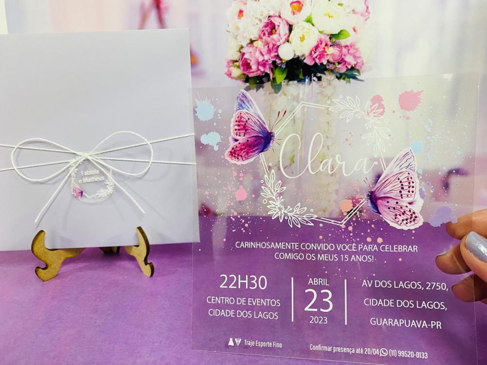 Convite Acetato Jardim Encantado das Borboletas