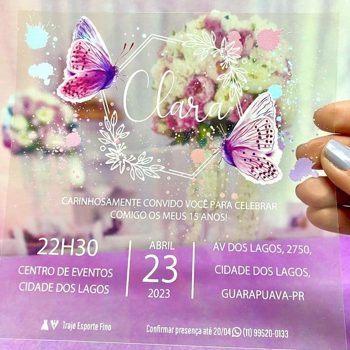 Convite Acetato Jardim Encantado das Borboletas