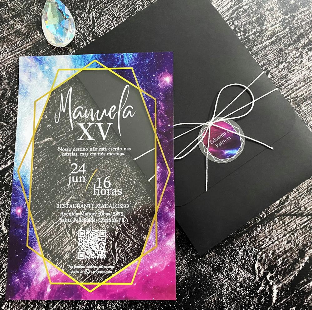 Convite Transparente Galáxia