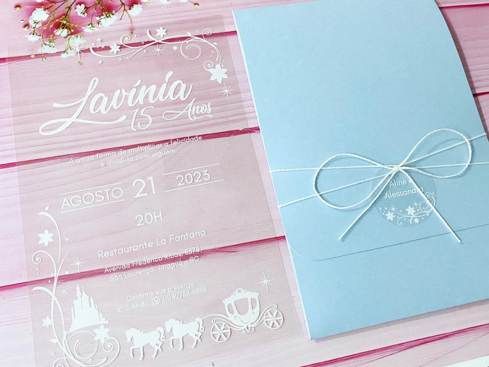 Convite Transparente Cinderela