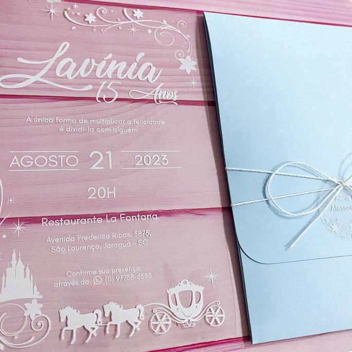 Convite Transparente Cinderela